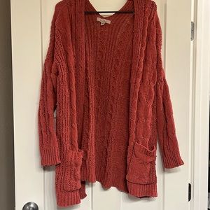 Pink long sleeve cardigan